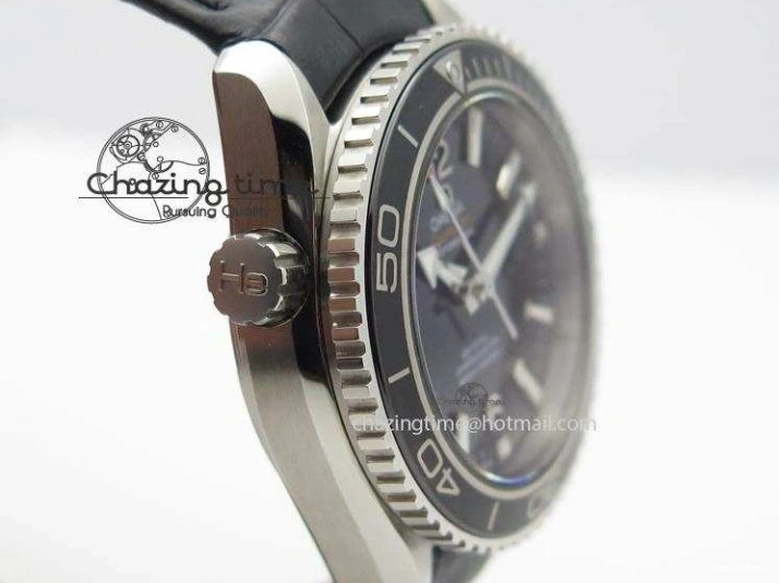 0104 Vibrant Planet Ocean Professional SS V6F 37mm Ladies Ceramic Bezel On Black Leather Strap A 8257